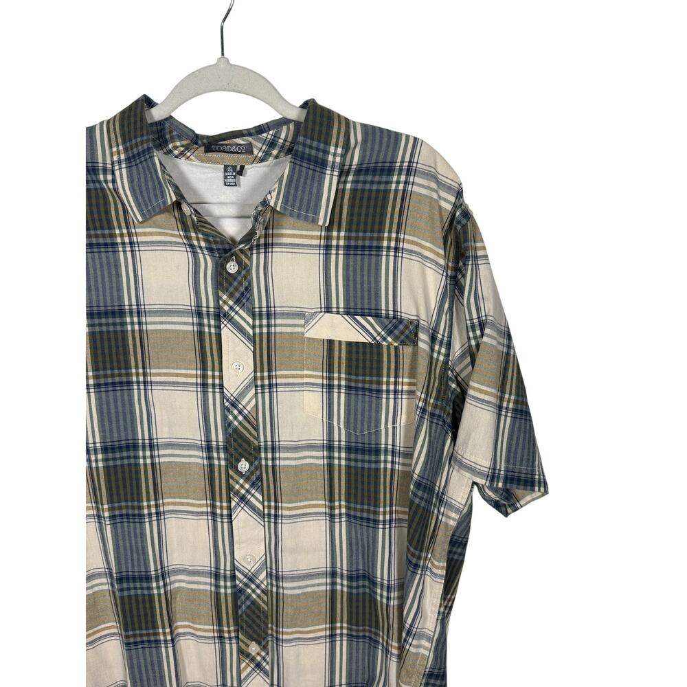 Toad & Co Shirt Men's XL 100% Organic Cotton Plaid Short Sleeve Buttoned